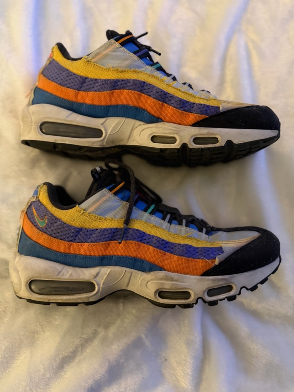 Nike Multicolor Men's Air Max 95 Sneakers - Black/Blue/Yellow/Orange/Purple - Picture 8 of 11